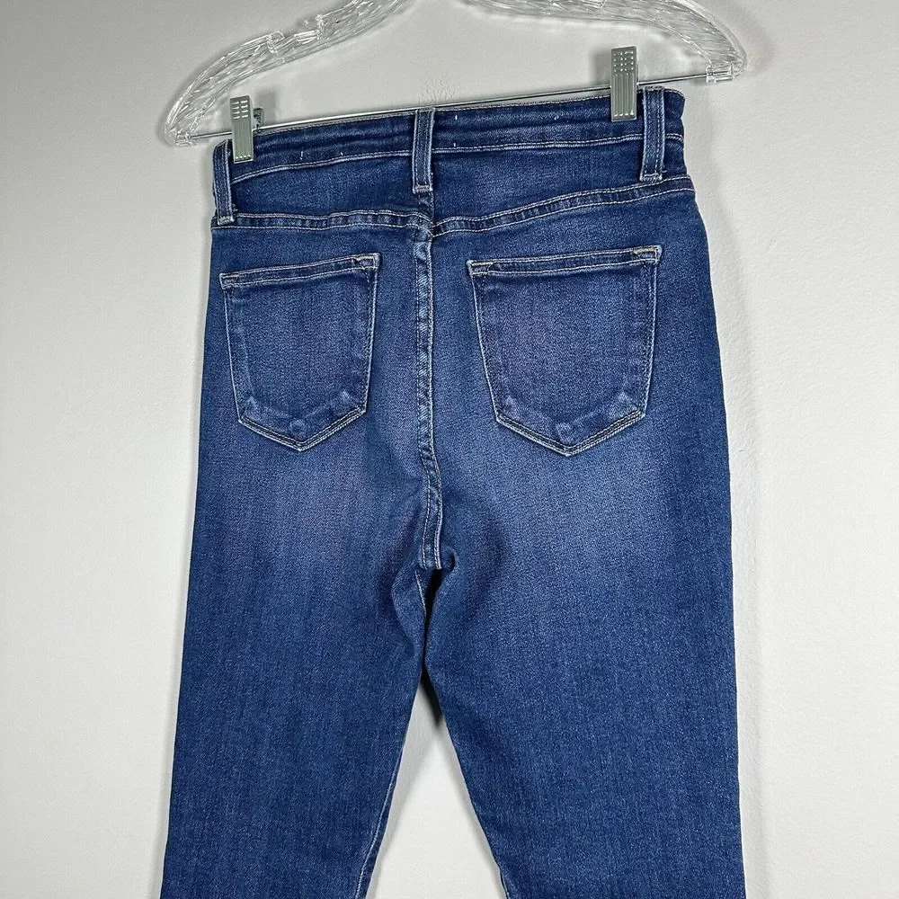 L.T.J.Denim Size 27 Amore High Rise Raw Hem Stretch Skinny Blue Jeans